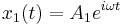 
x_1(t) = A_1 e^{i \omega t} \,\!
