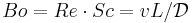 Bo = Re\cdot Sc = vL/\mathcal{D}