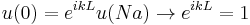  u(0) = e^{ikL} u(N a) \rightarrow e^{ikL} = 1 \,\! 