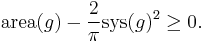  \mathrm{area}(g) - \frac{2}{\pi} \mathrm{sys}(g)^2 \geq 0.  