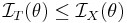 
\mathcal{I}_T(\theta)
\leq
\mathcal{I}_X(\theta)
