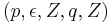 (p,\epsilon,Z,q,Z)