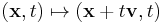 (\bold{x},t) \mapsto (\bold{x}%2Bt\bold{v},t)