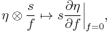 \eta \otimes \frac{s}{f} \mapsto s\frac{\partial\eta}{\partial f}\bigg|_{f = 0},