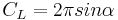 C_L=2\pi sin\alpha\,\!