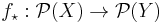 f_\star:\mathcal{P}(X)\rightarrow\mathcal{P}(Y)