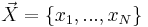  {\vec X} = \left \{ x_1,...,x_N \right \} 