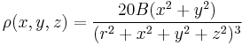 
\rho(x,y,z) = \frac{20B(x^2%2By^2)}{(r^2%2Bx^2%2By^2%2Bz^2)^3}
