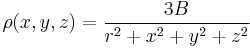 
\rho(x,y,z) = \frac{3B}{r^2%2Bx^2%2By^2%2Bz^2}
