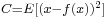 \scriptstyle C=E[(x - f(x))^2]