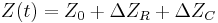 Z(t) = Z_0 %2B \Delta Z_R %2B \Delta Z_C 