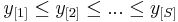 y_{[1]}\leq y_{[2]}\leq ...\leq
y_{[S]}