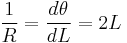 \frac{1}{R} = \frac{d\theta}{dL} = 2L