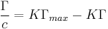  \frac{\Gamma}{c} = K\Gamma_{max} - K\Gamma