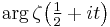 \arg{\zeta\bigl(\tfrac{1}{2}%2Bit\bigr)}