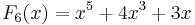 F_6(x)=x^5%2B4x^3%2B3x \,