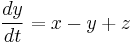 \frac{dy}{dt}=x-y%2Bz