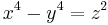 x^4 - y^4 = z^2