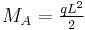 M_A = \tfrac{qL^2}{2}