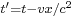 \scriptstyle{t'=t-vx/c^2}