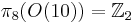 \pi_8(O(10))=\mathbb Z_2