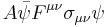 
A \bar\psi F^{\mu \nu} \sigma_{\mu \nu} \psi
\,