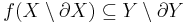 f(X \setminus \partial X) \subseteq Y \setminus \partial Y