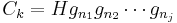  C_k = H g_{n_1} g_{n_2} \cdots g_{n_j} 