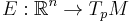  E: \mathbb{R}^n \rightarrow T_{p}M 