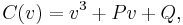 \ C(v) = v^3 %2B P v %2B Q,