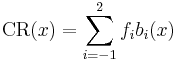 
\mathrm{CR}(x) = \sum_{i=-1}^2 f_i b_i(x)
