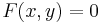 F(x,y)=0