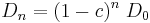 D_n = (1-c)^n\; D_0