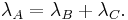  \lambda_A = \lambda_B %2B \lambda_C . 