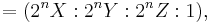  = (2^n X�: 2^n Y�: 2^n Z�: 1), \ 