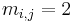 m_{i,j}=2