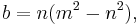 b=n(m^{2}-n^{2}), \, 