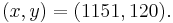 (x,y) = (1151,120).