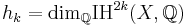  h_k=\operatorname{dim}_{\mathbb{Q}}\operatorname{IH}^{2k}(X,\mathbb{Q}) 