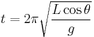 t = 2 \pi \sqrt { \frac {L \cos \theta} {g} }