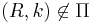 (R, k)\not \in \Pi