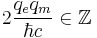 2 \frac{q_e q_m}{\hbar c} \in \mathbb{Z}