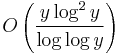 O\left(\frac{y\log^2 y}{\log\log y}\right)