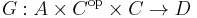  G:A\times C^\mathrm{op}\times C\rightarrow D 