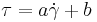  \tau = {{a}{\dot{\gamma}} %2B{b}} 