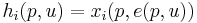 h_i(p,u) = x_i (p, e(p,u)) 