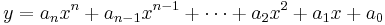 
y = a_{n}x^{n} %2B a_{n-1}x^{n-1} %2B \cdots %2B a_{2}x^{2} %2B a_{1}x %2B a_{0} 
