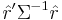 \hat{r}'\Sigma^{-1}\hat{r}