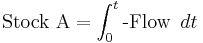  \ \mbox{Stock A} = \int_{0} ^{t} \mbox{-Flow }\,dt 
