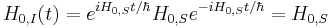 H_{0,I}(t) = e^{i H_{0,S} t / \hbar} H_{0,S} e^{-i H_{0,S} t / \hbar} = H_{0,S}